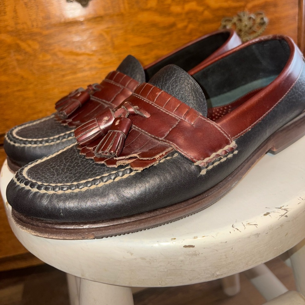 H.S. Trask Bozeman Montana Two-Tone Tassel Loafers Leather (9W)
